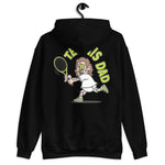 Tennis Brown Hair Light Skin Tone No-Glasses Long Moustache Dad Hoodie