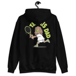 Tennis Brown Hair Tan Skin Tone No-Glasses Long Stubble Dad Hoodie