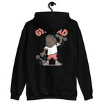 Gym Black Hair Dark Skin Tone No-Glasses Long Moustache Dad Hoodie