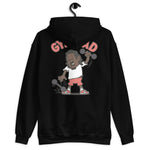 Gym Black Hair Dark Skin Tone No-Glasses Long Moustache & Chin Beard Dad Hoodie