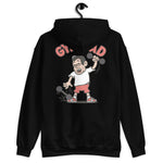 Gym Black Hair Light Skin Tone Glasses Medium Stubble Dad Hoodie