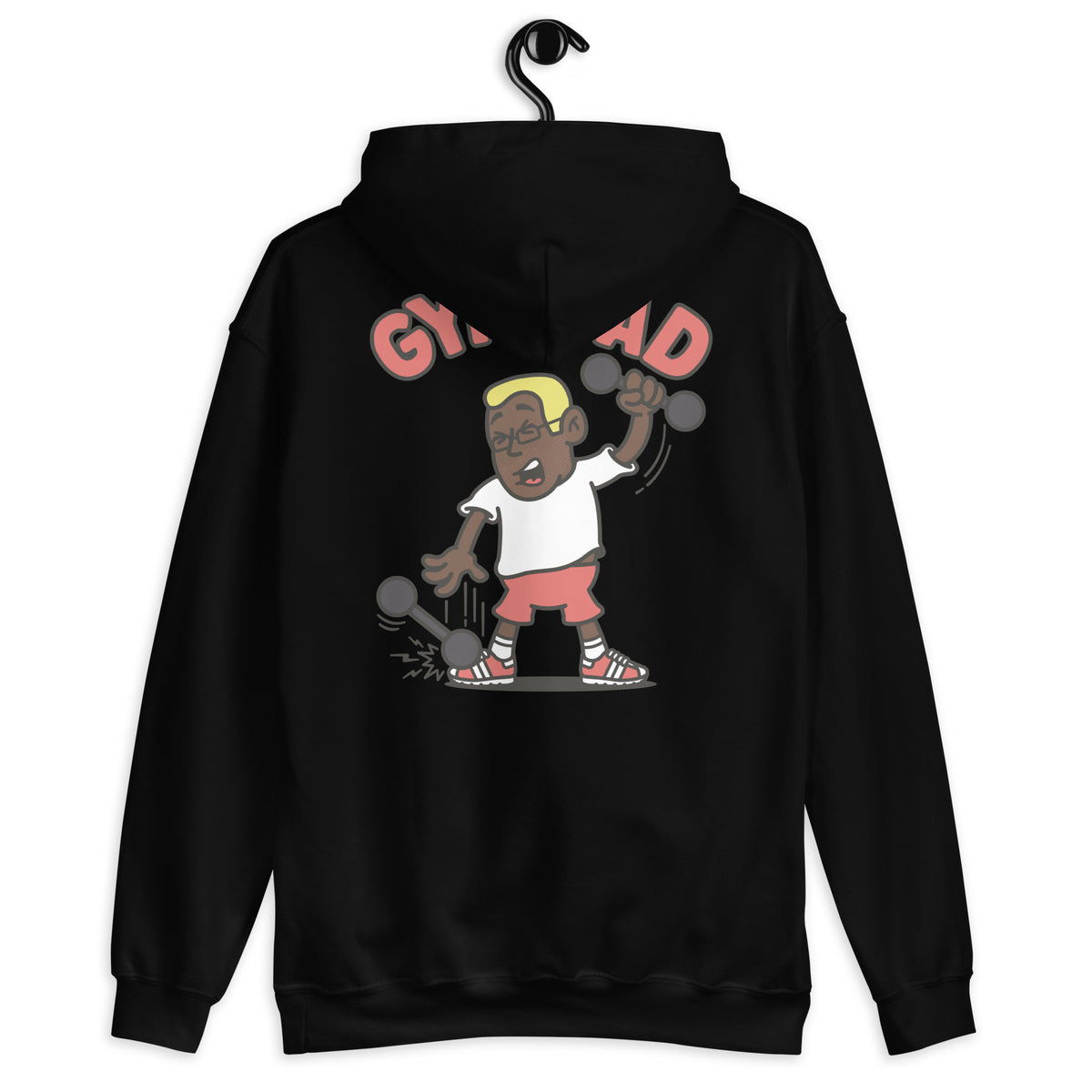 Gym Blond Hair Dark Skin Tone Glasses Short Stubble Dad Hoodie