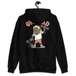 Gym Blond Hair Dark Skin Tone No-Glasses Long Stubble Dad Hoodie