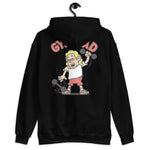 Gym Blond Hair Light Skin Tone Glasses Long Stubble Dad Hoodie