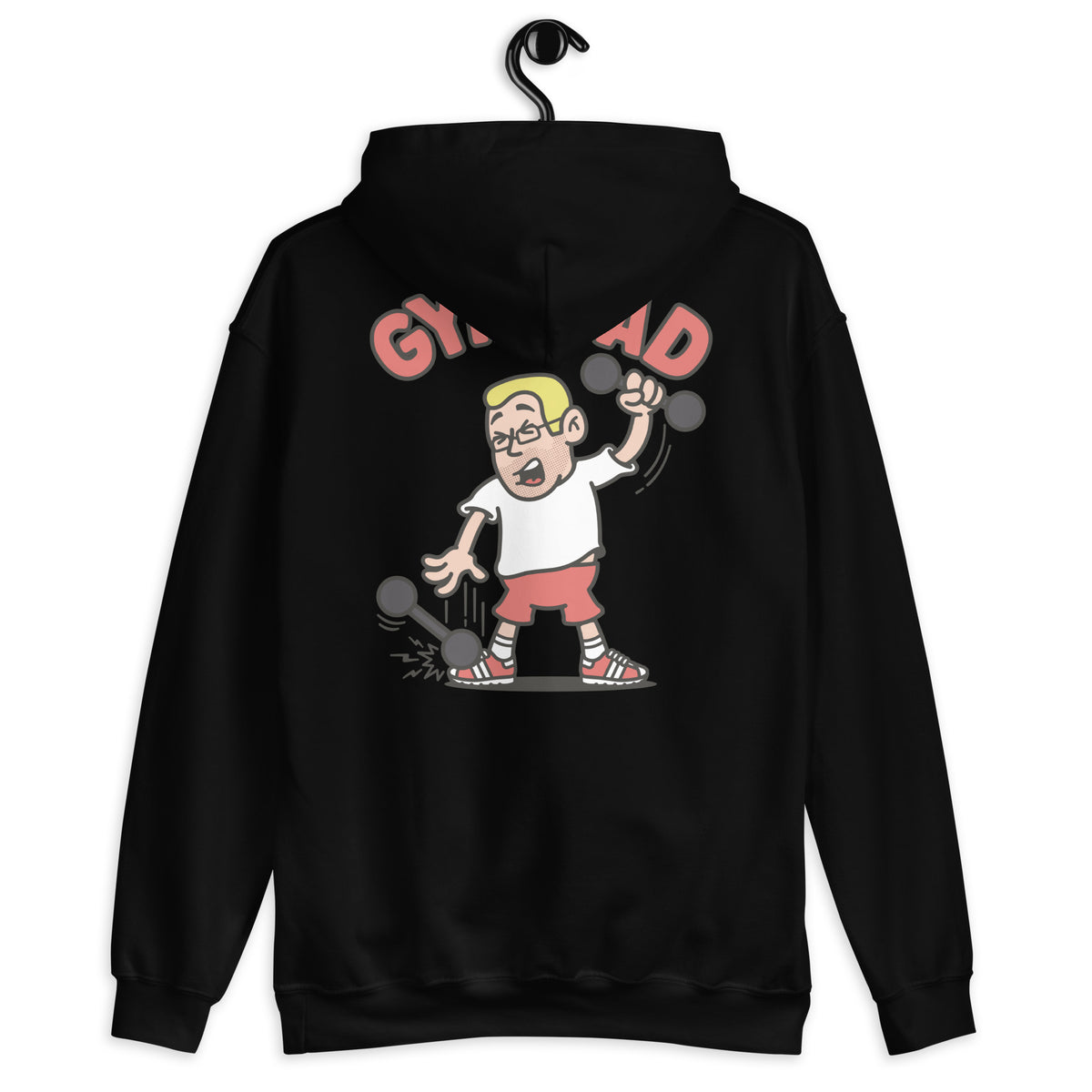 Gym Blond Hair Light Skin Tone Glasses Short Stubble Dad Hoodie