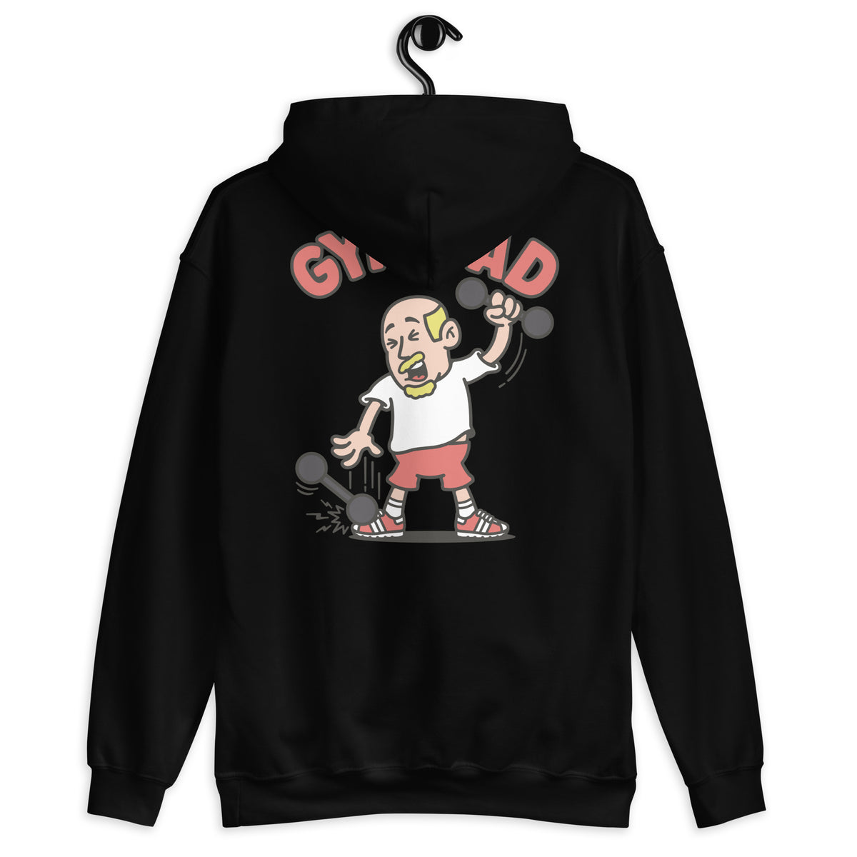 Gym Blond Hair Light Skin Tone No-Glasses Bald Moustache & Chin Beard Dad Hoodie