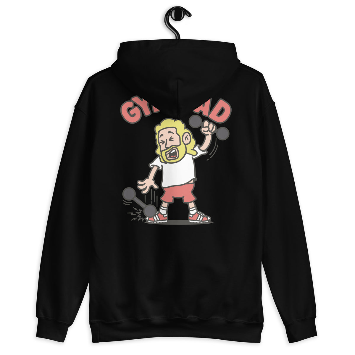 Gym Blond Hair Light Skin Tone No-Glasses Long Beard Dad Hoodie