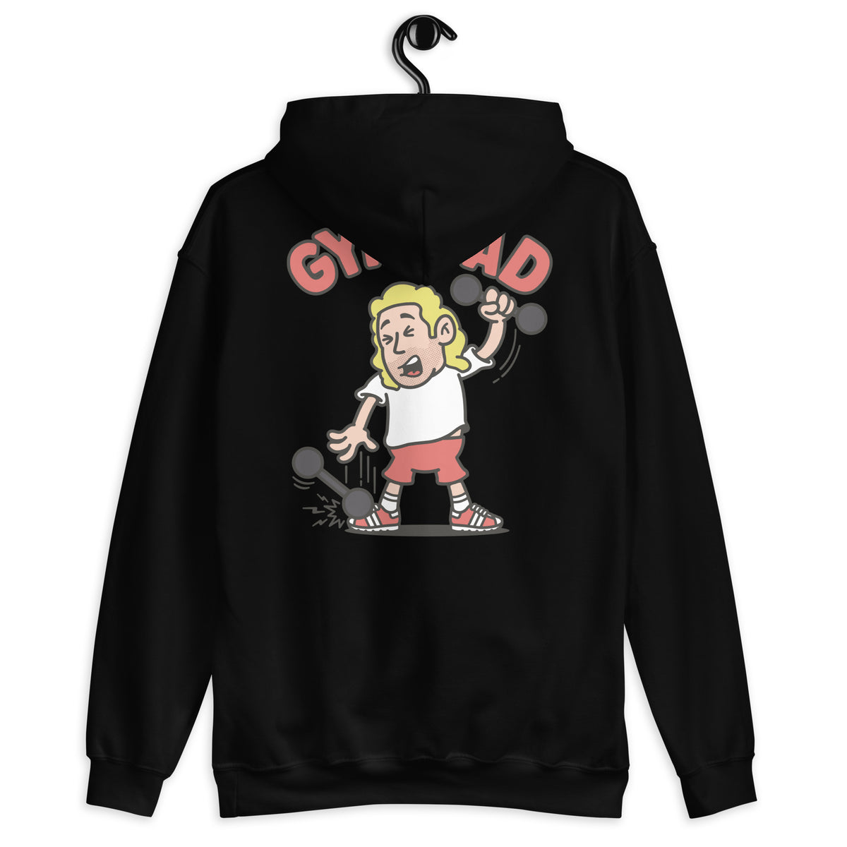 Gym Blond Hair Light Skin Tone No-Glasses Long Stubble Dad Hoodie