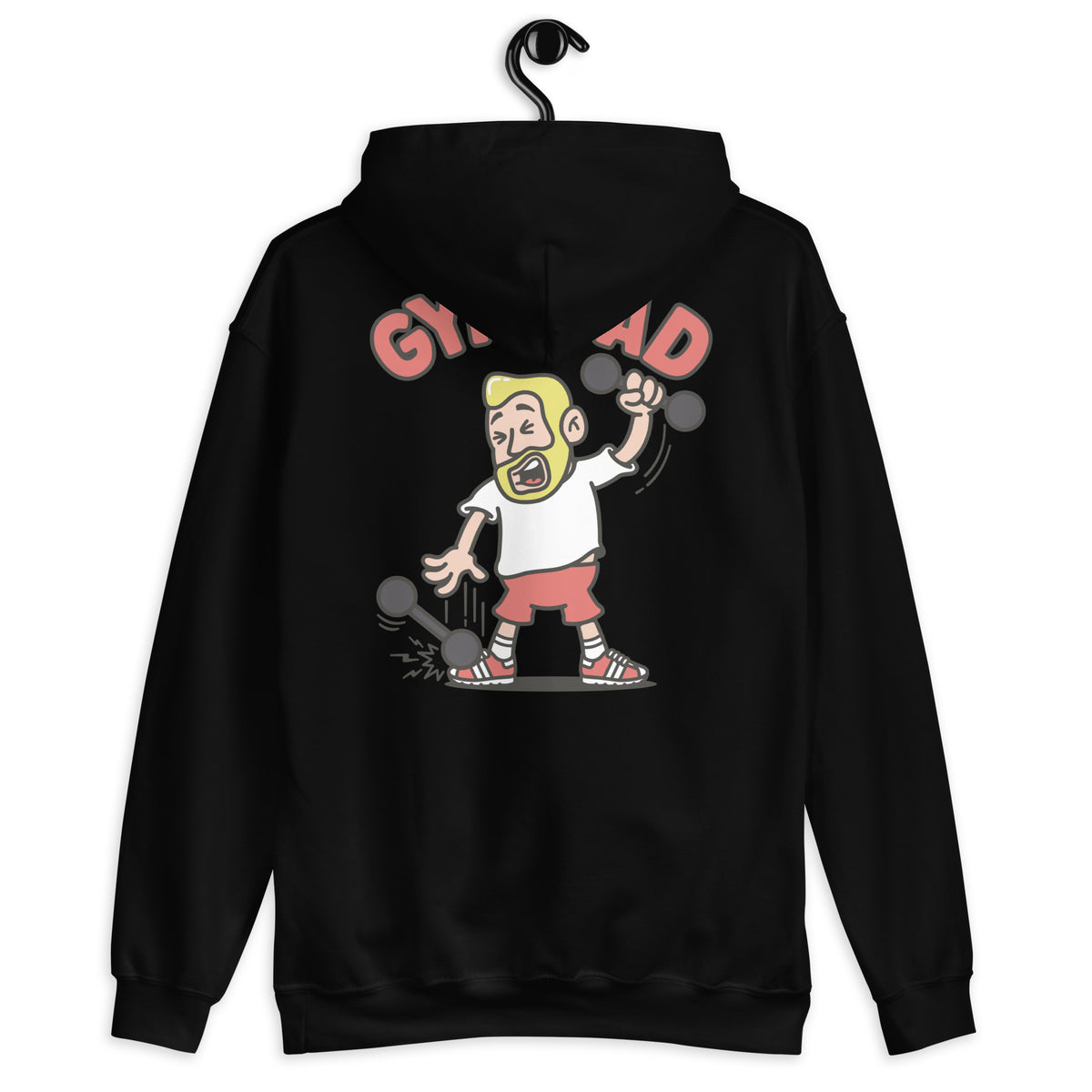 Gym Blond Hair Light Skin Tone No-Glasses Medium Beard Dad Hoodie
