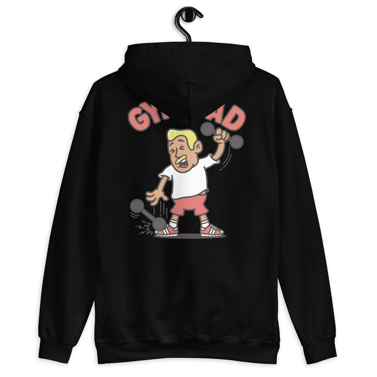 Gym Blond Hair Tan Skin Tone No-Glasses Medium Moustache Dad Hoodie