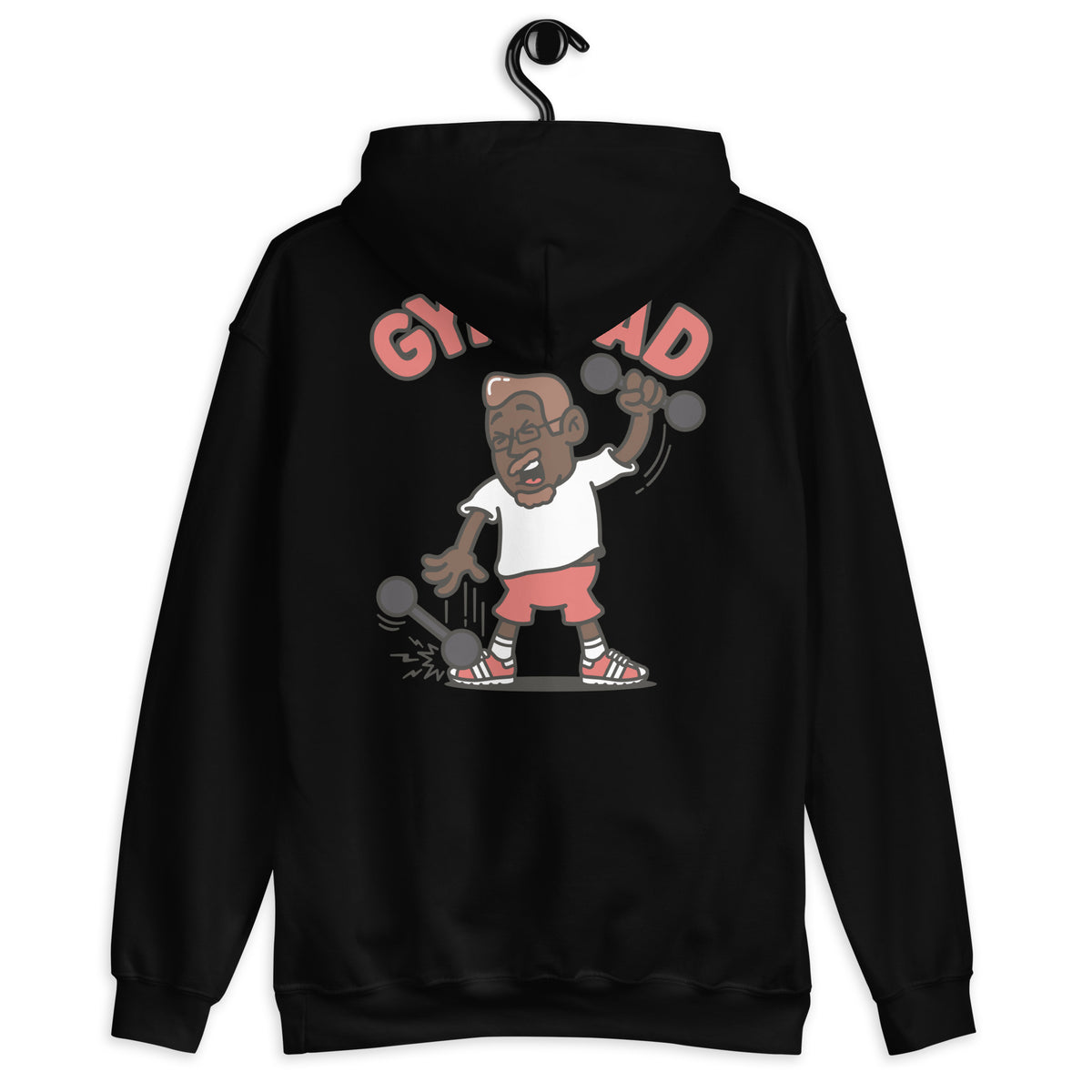 Gym Brown Hair Dark Skin Tone Glasses Medium Moustache & Chin Beard Dad Hoodie