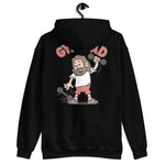 Gym Brown Hair Light Skin Tone No-Glasses Long Beard Dad Hoodie