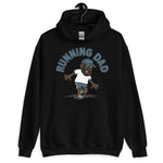 Running Black Hair Dark Skin Tone Glasses Beard Dad Hoodie