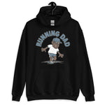 Running Black Hair Dark Skin Tone Glasses Stubble Dad Hoodie