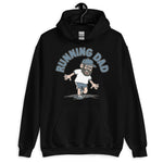 Running Black Hair Light Skin Tone Glasses Beard Dad Hoodie