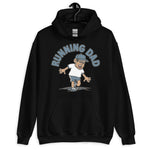 Running Black Hair Tan Skin Tone Glasses Stubble Dad Hoodie