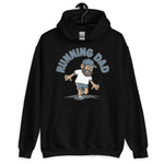 Running Black Hair Tan Skin Tone No-Glasses Beard Dad Hoodie