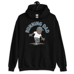 Running Brown Hair Dark Skin Tone No-Glasses Moustache Dad Hoodie