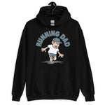 Running Brown Hair Light Skin Tone No-Glasses Stubble Dad Hoodie