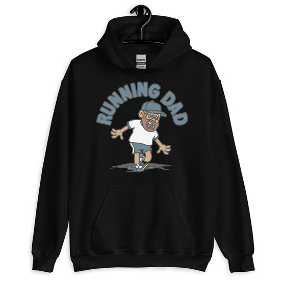 Running Brown Hair Tan Skin Tone Glasses Beard Dad Hoodie