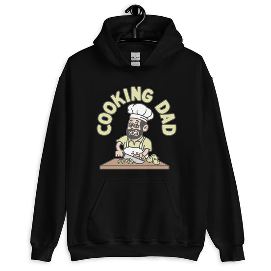 Cooking Black Hair Light Skin Tone Glasses Beard Dad Hoodie