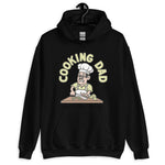 Cooking Black Hair Light Skin Tone Glasses Moustache Dad Hoodie