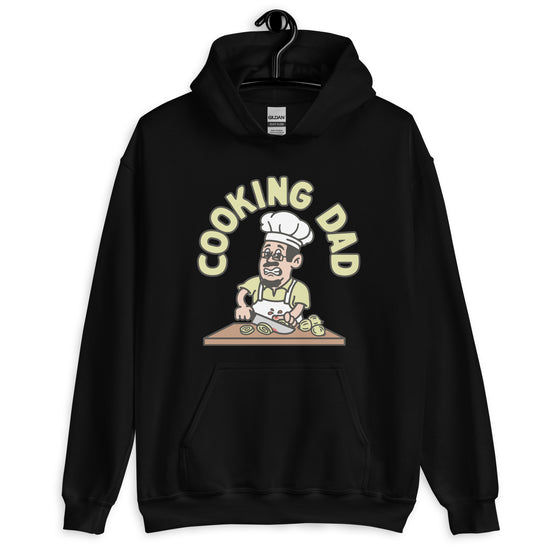Cooking Black Hair Light Skin Tone Glasses Moustache & Chin Beard Dad Hoodie