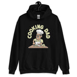 Cooking Black Hair Tan Skin Tone Glasses Moustache Dad Hoodie