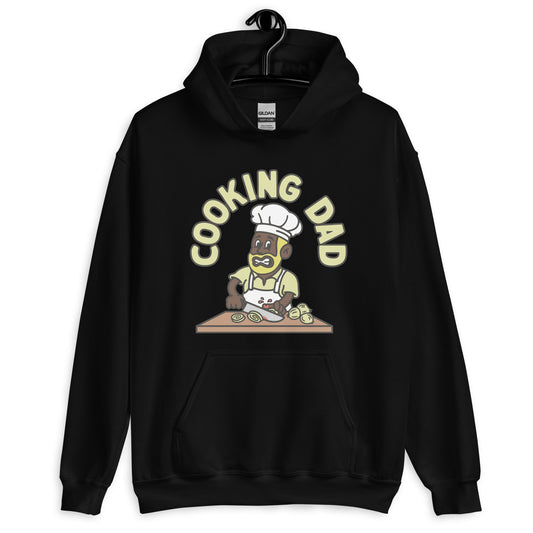 Cooking Blond Hair Dark Skin Tone No-Glasses Beard Dad Hoodie