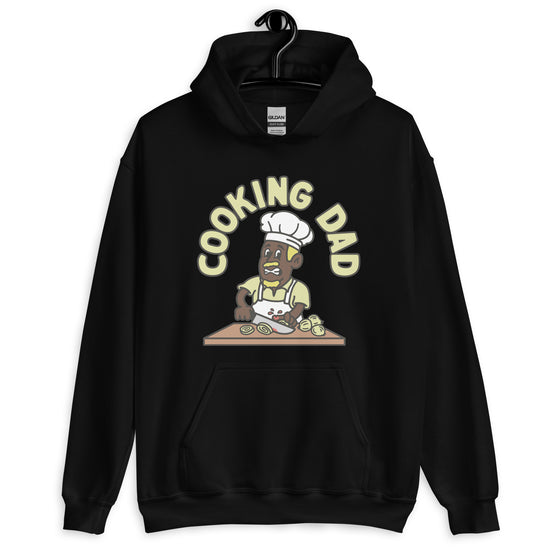 Cooking Blond Hair Dark Skin Tone No-Glasses Moustache & Chin Beard Dad Hoodie