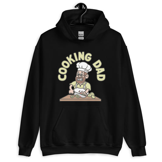 Cooking Brown Hair Light Skin Tone Glasses Beard Dad Hoodie