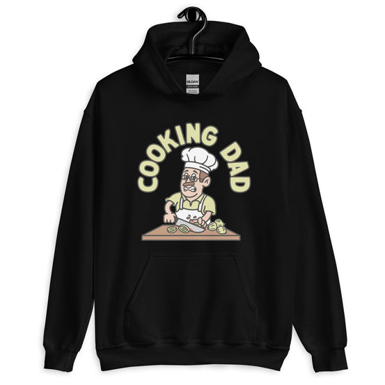 Cooking Brown Hair Light Skin Tone Glasses Moustache Dad Hoodie