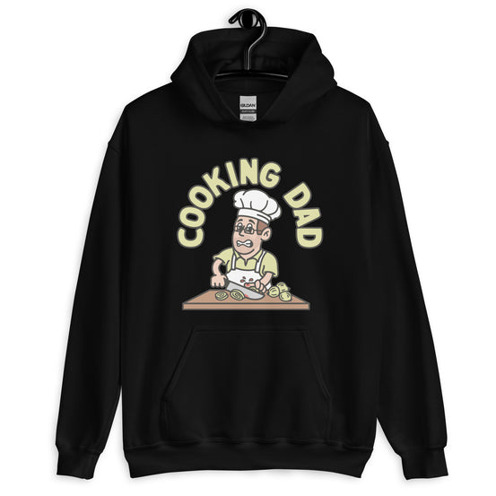 Cooking Brown Hair Light Skin Tone Glasses Stubble Dad Hoodie