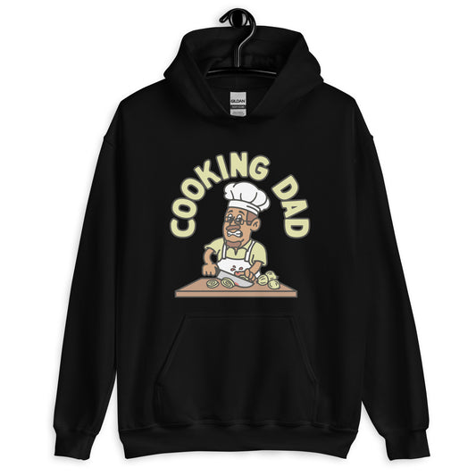 Cooking Brown Hair Tan Skin Tone Glasses Moustache & Chin Beard Dad Hoodie