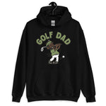 Golf Black Hair Dark Skin Tone Glasses Beard Dad Hoodie