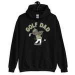 Golf Black Hair Dark Skin Tone Glasses Stubble Dad Hoodie