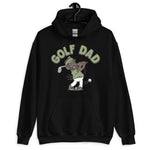 Golf Black Hair Dark Skin Tone No-Glasses Beard Dad Hoodie