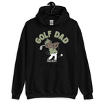 Golf Black Hair Dark Skin Tone No-Glasses Moustache Dad Hoodie