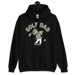 Golf Black Hair Light Skin Tone Glasses Beard Dad Hoodie
