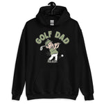 Golf Black Hair Light Skin Tone No-Glasses Stubble Dad Hoodie