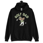 Golf Black Hair Tan Skin Tone Glasses Moustache Dad Hoodie