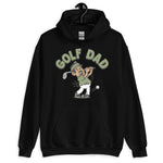 Golf Black Hair Tan Skin Tone No-Glasses Moustache Dad Hoodie