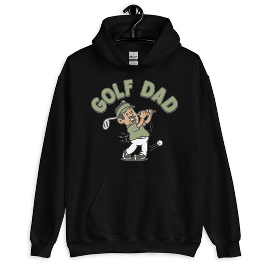 Golf Black Hair Tan Skin Tone No-Glasses Moustache Dad Hoodie