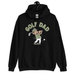 Golf Black Hair Tan Skin Tone No-Glasses Stubble Dad Hoodie