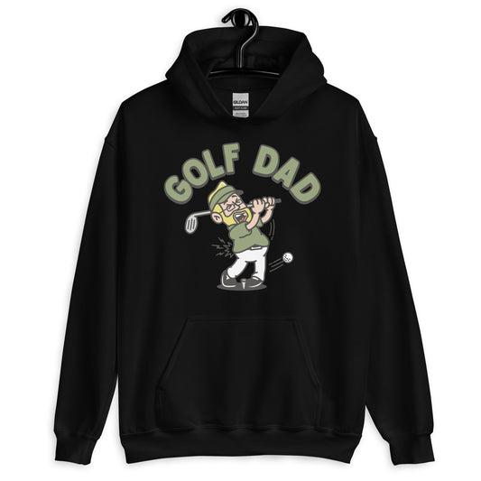 Golf Blond Hair Light Skin Tone Glasses Beard Dad Hoodie