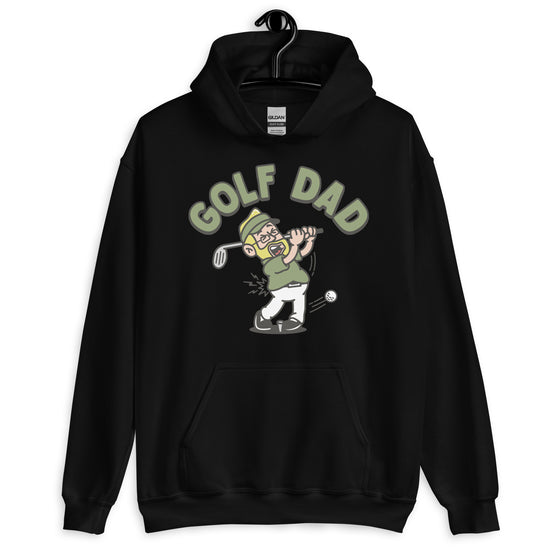 Golf Blond Hair Light Skin Tone Glasses Beard Dad Hoodie