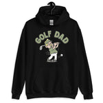 Golf Blond Hair Light Skin Tone Glasses Moustache Dad Hoodie
