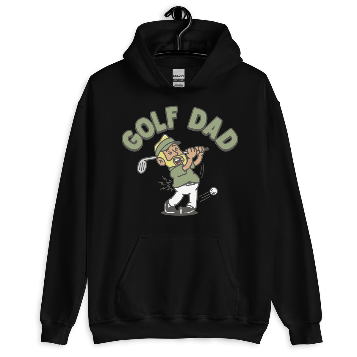 Golf Blond Hair Tan Skin Tone No-Glasses Beard Dad Hoodie