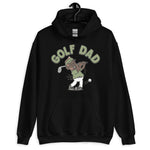 Golf Brown Hair Dark Skin Tone Glasses Beard Dad Hoodie