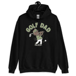 Golf Brown Hair Dark Skin Tone No-Glasses Moustache Dad Hoodie